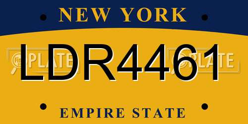LDR4461 New York License Plate