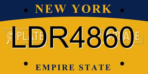 LDR4860 New York License Plate