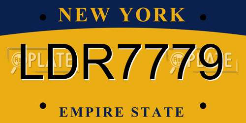 LDR7779 New York License Plate
