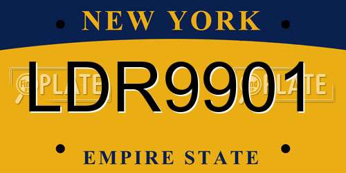 LDR9901 New York License Plate