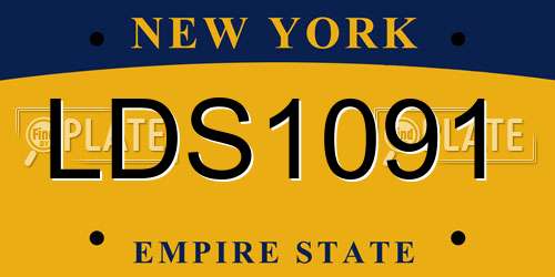 LDS1091 New York License Plate