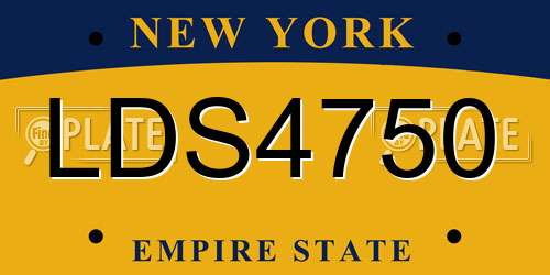 LDS4750 New York License Plate