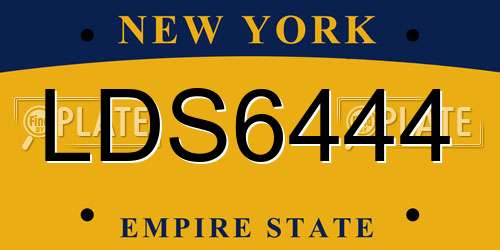 LDS6444 New York License Plate