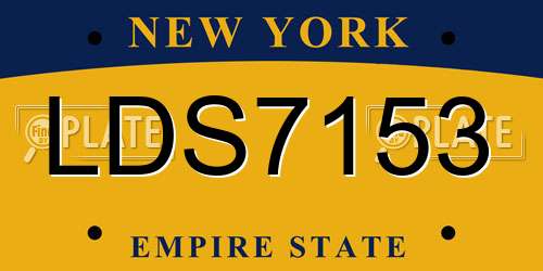 LDS7153 New York License Plate