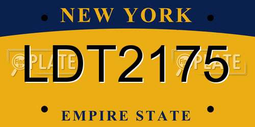 LDT2175 New York License Plate