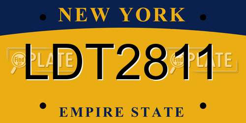 LDT2811 New York License Plate