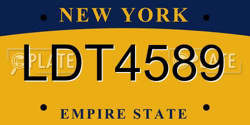 LDT4589 New York License Plate