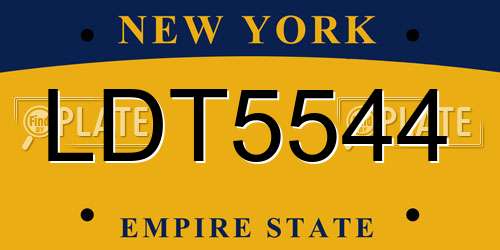 LDT5544 New York License Plate