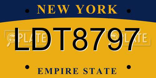 LDT8797 New York License Plate