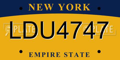 LDU4747 New York License Plate
