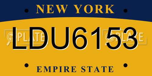 LDU6153 New York License Plate