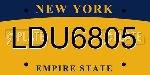 LDU6805 New York License Plate
