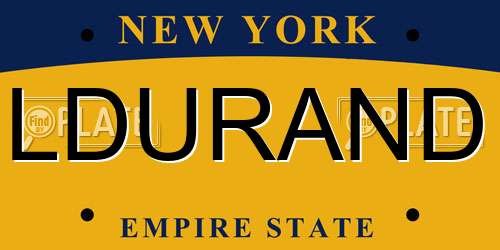 LDURAND New York License Plate