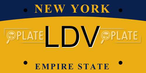 LDV New York License Plate