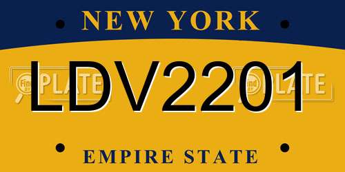LDV2201 New York License Plate