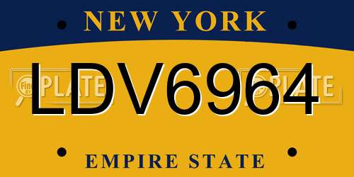 LDV6964 New York License Plate