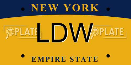 LDW New York License Plate