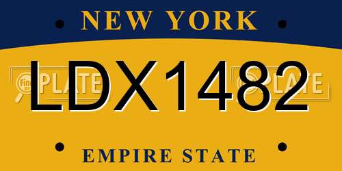 LDX1482 New York License Plate