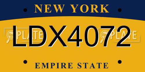 LDX4072 New York License Plate