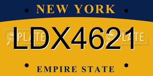 LDX4621 New York License Plate