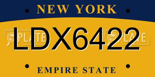 LDX6422 New York License Plate