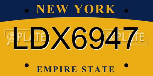 LDX6947 New York License Plate