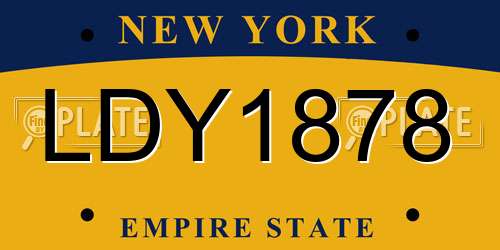 LDY1878 New York License Plate