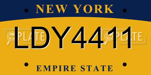 LDY4411 New York License Plate