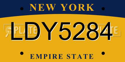 LDY5284 New York License Plate