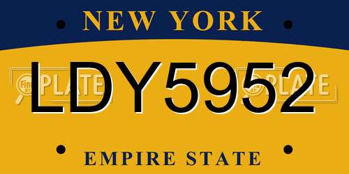 LDY5952 New York License Plate