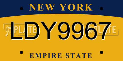 LDY9967 New York License Plate