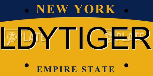 LDYTIGER New York License Plate