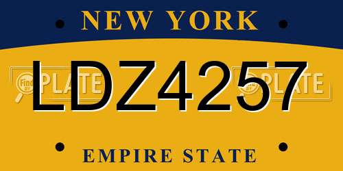 LDZ4257 New York License Plate