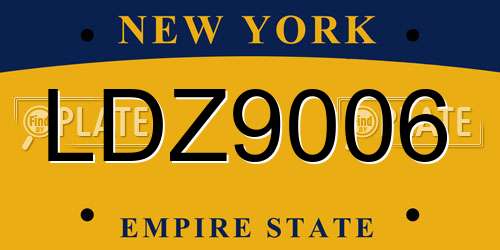 LDZ9006 New York License Plate