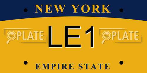 LE1 New York License Plate