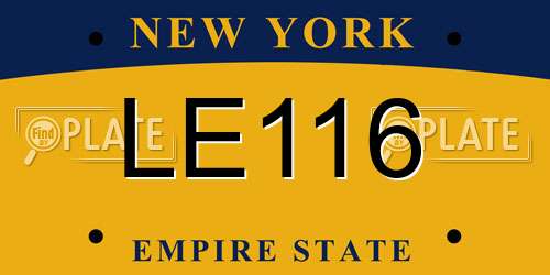 LE116 New York License Plate