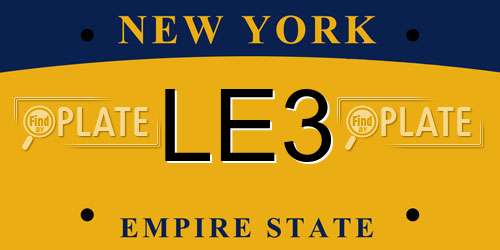 LE3 New York License Plate