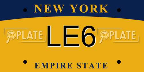 LE6 New York License Plate