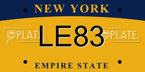 LE83 New York License Plate