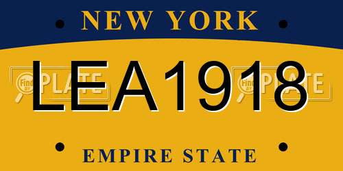 LEA1918 New York License Plate