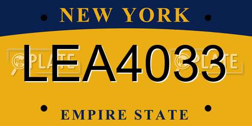 LEA4033 New York License Plate
