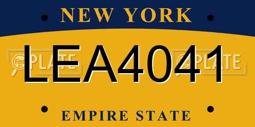 LEA4041 New York License Plate