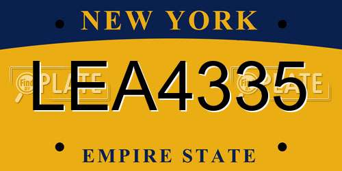 LEA4335 New York License Plate