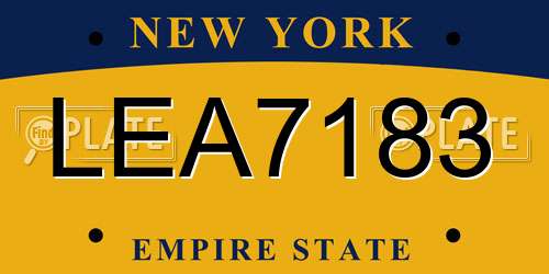 LEA7183 New York License Plate