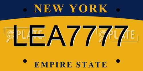 LEA7777 New York License Plate