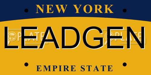 LEADGEN New York License Plate