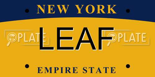 LEAF New York License Plate