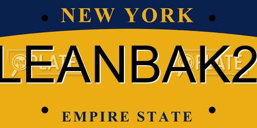 LEANBAK2 New York License Plate