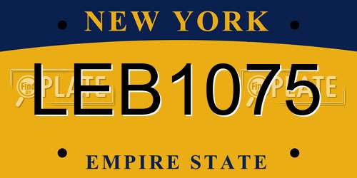 LEB1075 New York License Plate