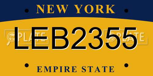 LEB2355 New York License Plate